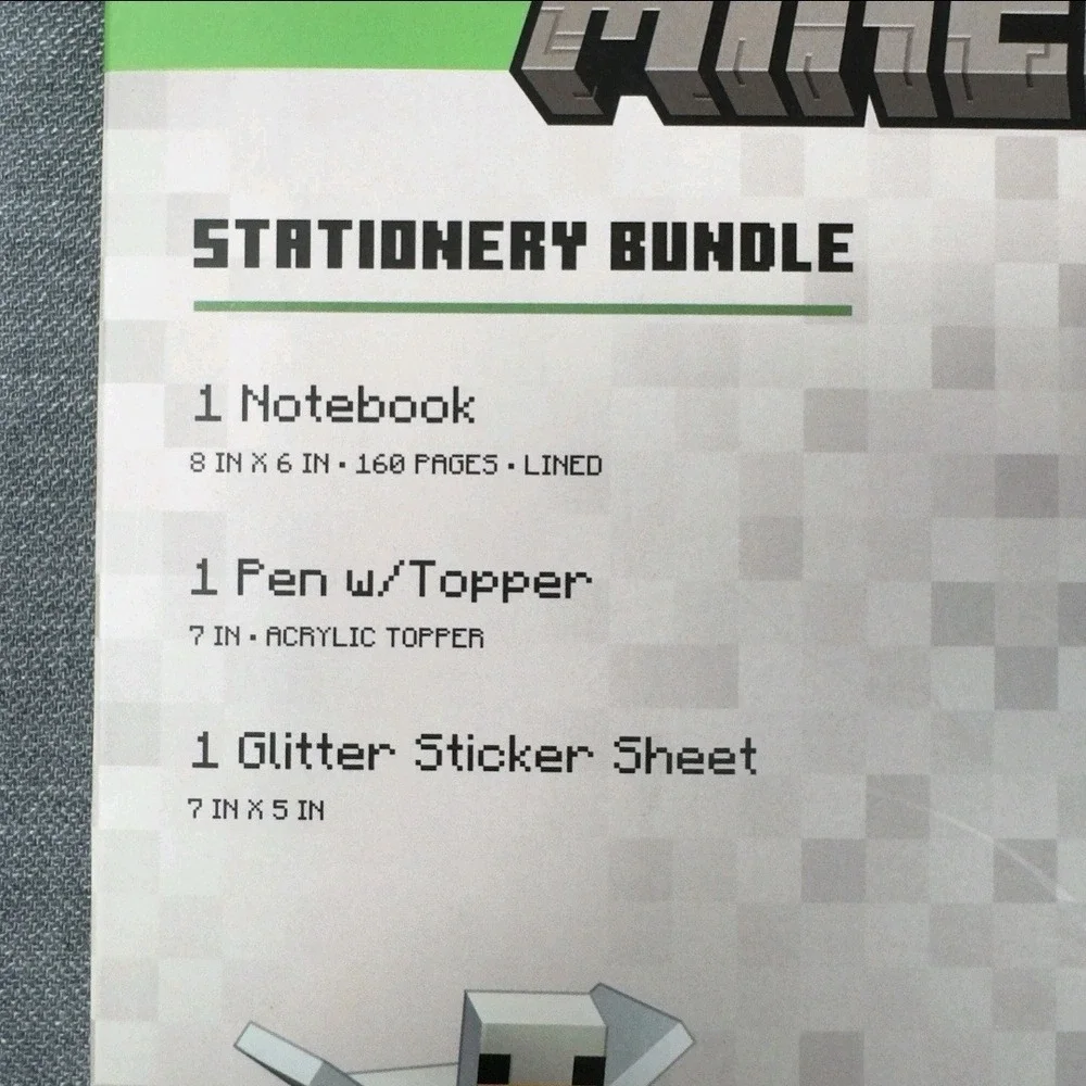 Minecraft‎ Survival Mode Stationery Bundle Notebook Pen Sticker Sheet Kids Gift